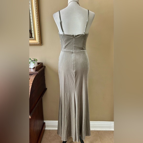 Revelry Rory Velvet Bridesmaid Dress in Sage Green Velvet - Picture 10 of 14